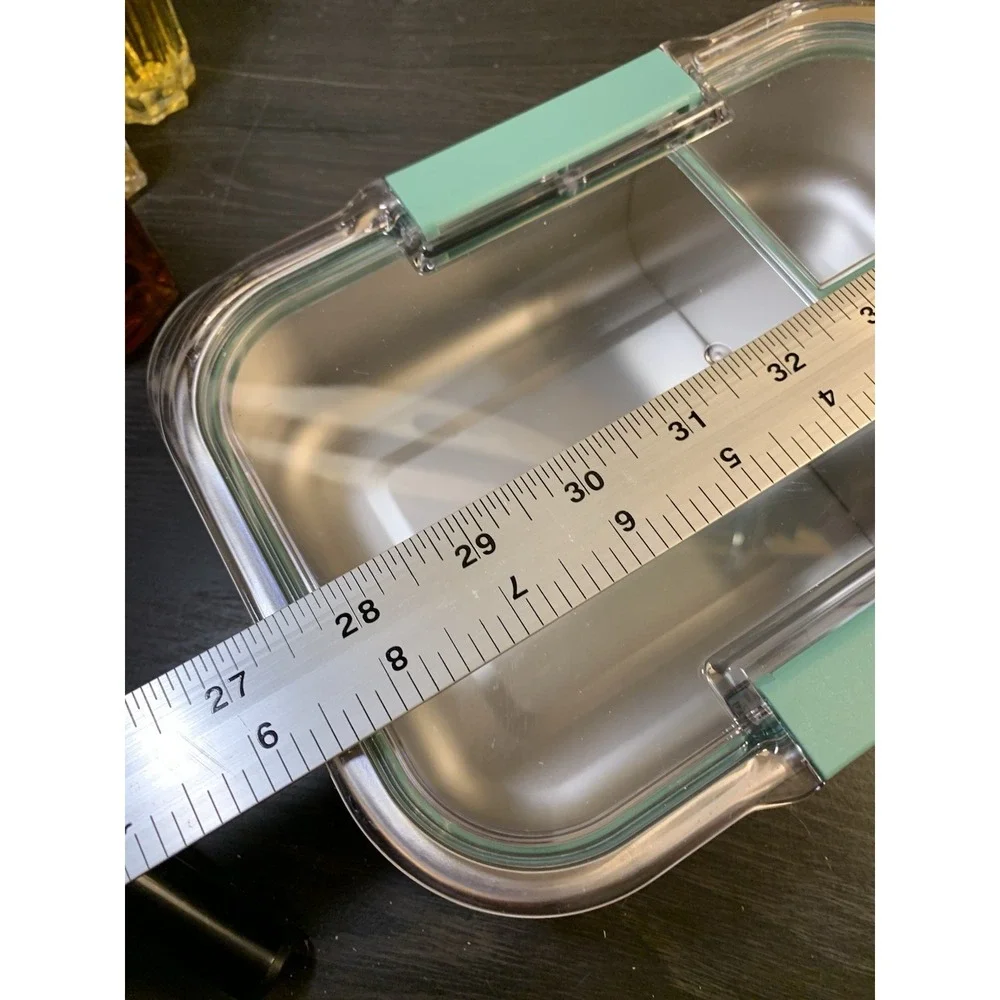 Lot‎ Of 3 Smash Stainless Steel & Plastic Bento Lunch Box, Compartments Teal
